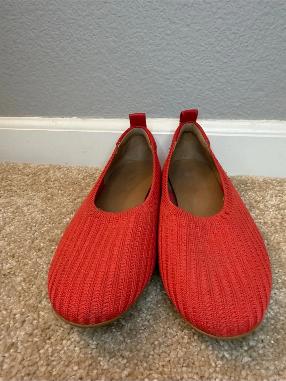 Everlane Day Glove Flats in Red Knit Ballet Flats Size 7 - Picture 4 of 8